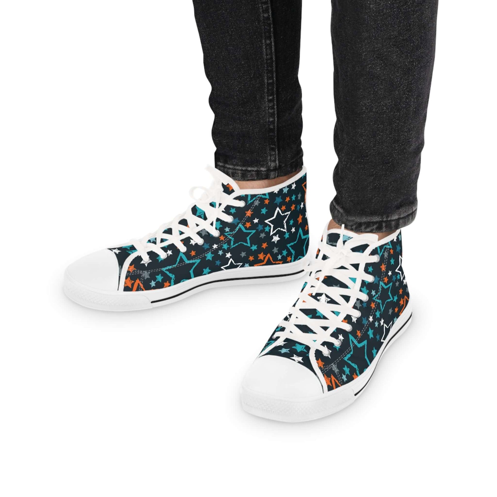 Men's Urban Stars High Top SneakersElevate your style game with these Men's Urban Stars High Top Sneakers! These shoes feature a unique design that will make you stand out from the crowd. With comfortable and supportive high tops, you'll feel confident an