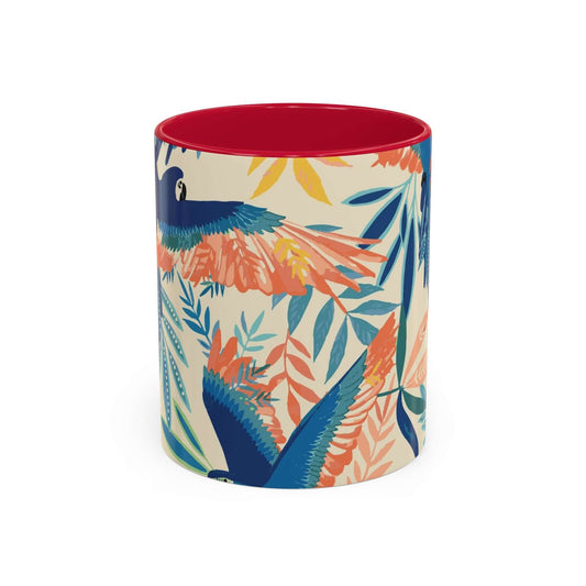 Watercolour Parrot & Leaves MugThis Watercolour Parrot & Leaves Mug features a stunning design of vibrant parrots and leaves, created with high-quality watercolour techniques. Perfect for bird lovers or nature enthusiasts, this mug combines beautiful artw