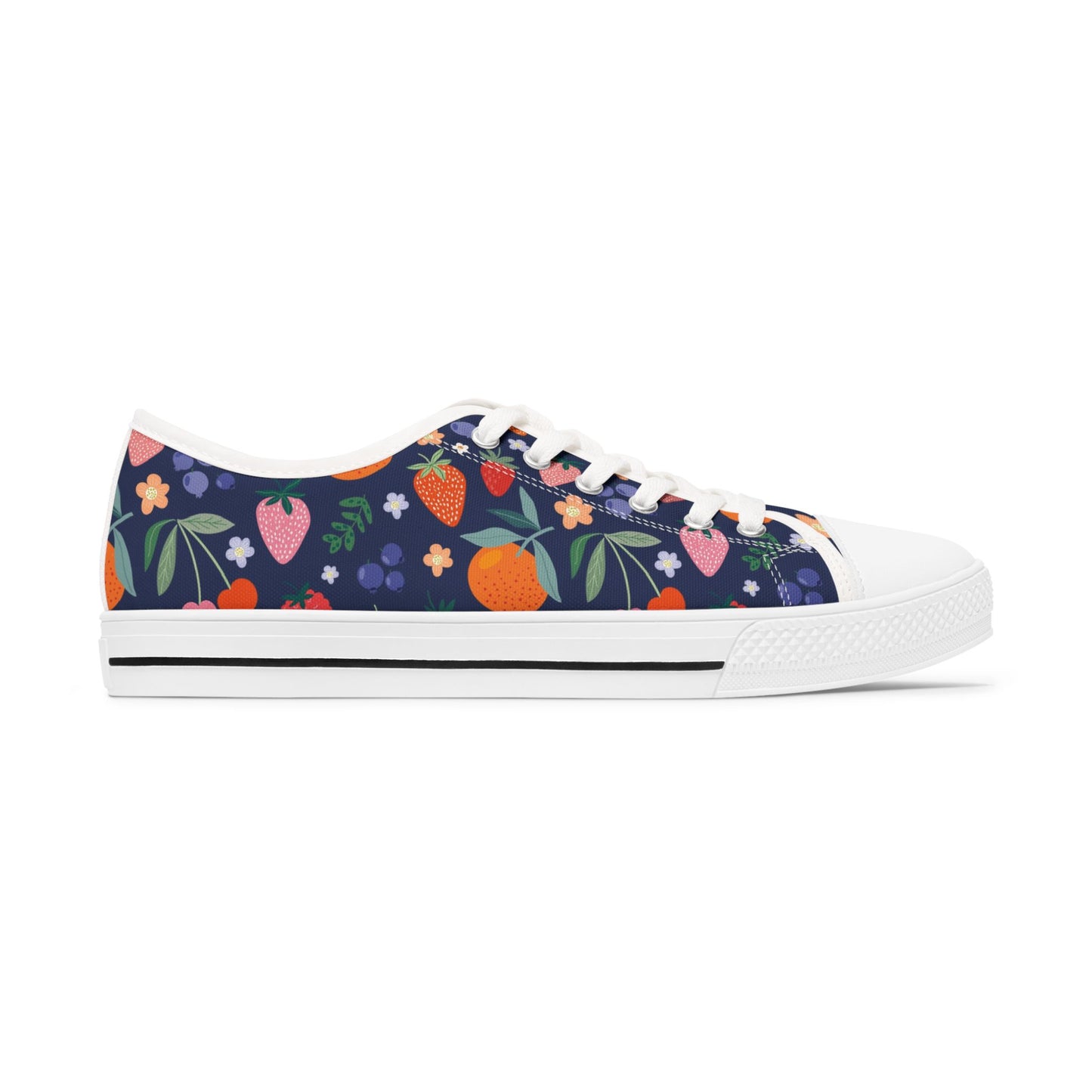 Women's Summer Fruits Low Top SneakersStep into a world of vibrant colors and playful designs with our Women's Summer Fruits Low Top Sneakers. These sneakers feature a refreshing fruit pattern that will add a touch of whimsy to any outfit. Made with high-