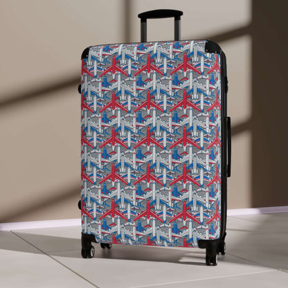 Aeroplanes SuitcaseIntroducing the Aeroplanes Suitcase, perfect for all your travel needs. With a sleek and sturdy design, this suitcase is made from durable materials for long-lasting use. The spacious interior and multiple compartments make packing and