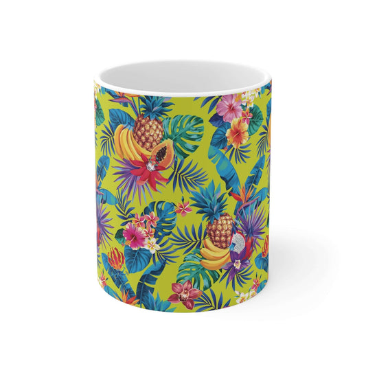 Exotic Fruit MugElevate your morning routine with our Exotic Fruit Mug. Made from premium porcelain, this mug features a beautiful hand-painted design of tropical fruits. Sip your favorite beverage in style and add a touch of sophistication to your day. P