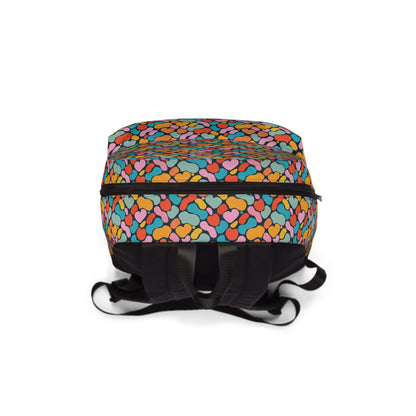 Abstract Blob BackpackThis backpack is anything but ordinary! With a unique abstract blob design, it's sure to catch attention. Plus, its spacious interior can hold all of your essentials while the padded straps ensure comfortable wear. Get ready to rock