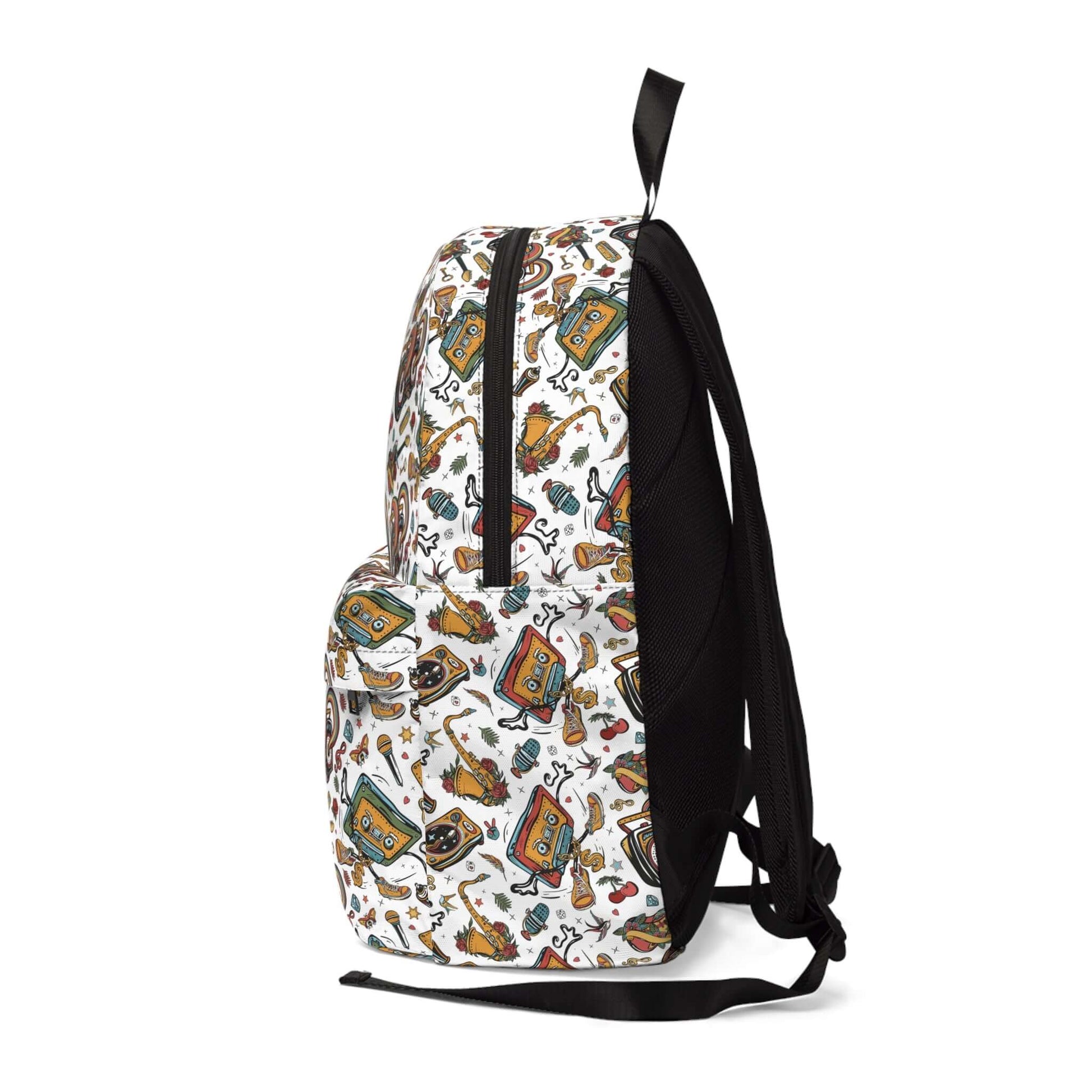 Musical Art BackpackRock out in style with our Musical Art Backpack! This eye-catching backpack features a unique design that combines art and music, making it the perfect accessory for any music lover. With its spacious compartments and comfortable strap