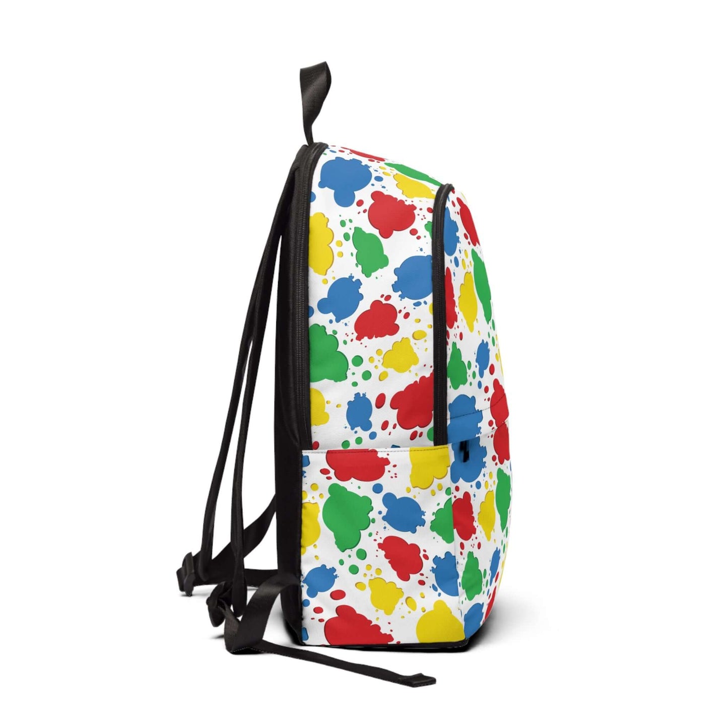 Children`s Paint Splashes BackpackGet creative with the Children's Paint Splashes Backpack! This vibrant bag features playful paint splashes, offering a unique and fun design. Your child will love showing off their artsy side while carrying all their scho