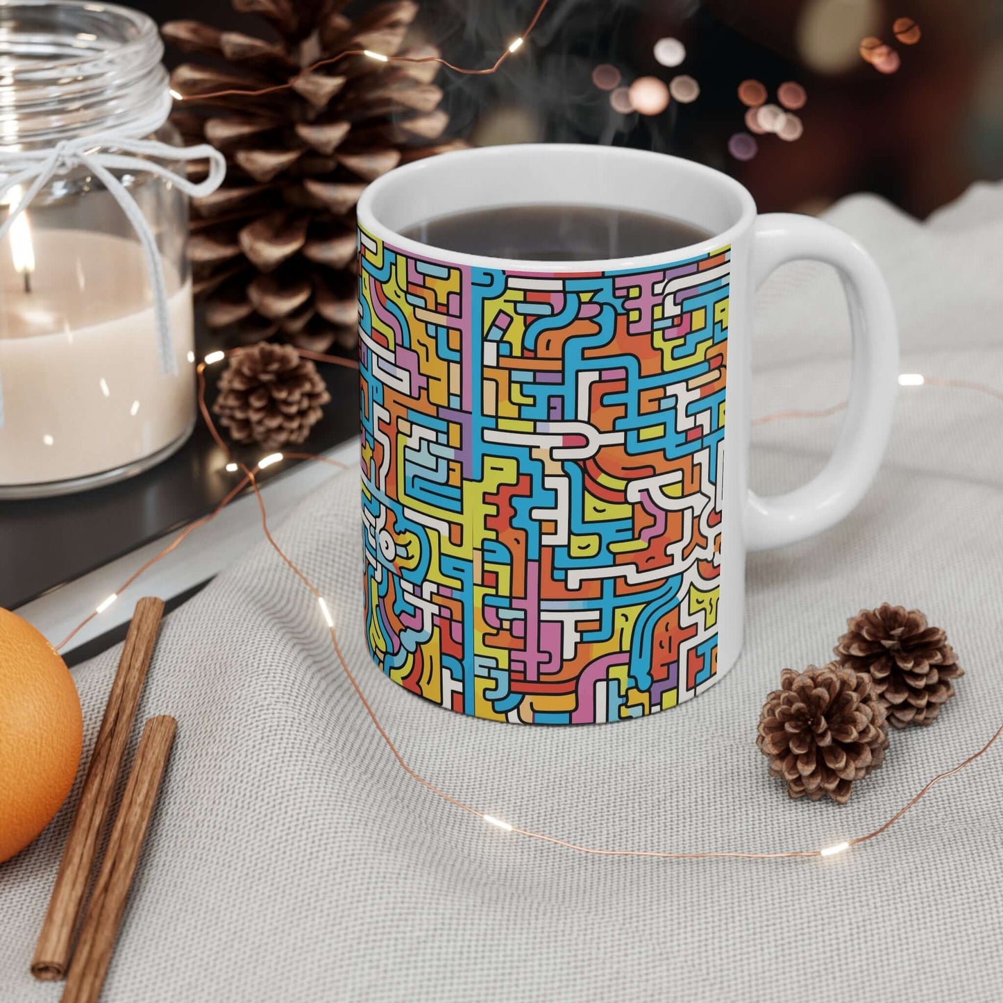 Doodle Maze MugGet lost in the fun with our Doodle Maze Mug! Perfect for those who don't take life too seriously, this quirky mug will have you navigating through a maze of doodles while sipping your favourite beverage. A playful addition to your daily ro