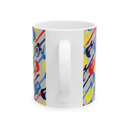 Grunge Rock Music MugTurn up your morning routine with this grunge rock music mug! Channel your inner rocker while sipping your coffee or tea. Stay true to your music roots with this edgy mug. (Rock on with your morning brew!) .: These mugs are made with