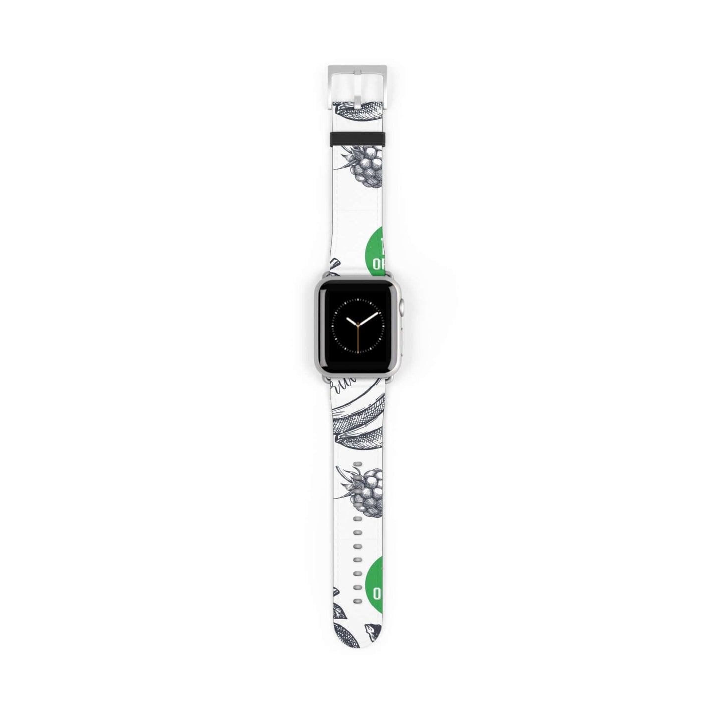 Berries & Fruits Apple Watch BandEnhance your Apple Watch with our Berries & Fruits Band. Revel in the comfort of its resilient material while exuding an air of sophistication. Vibrant hues and intricate design elevate your appearance, setting you apart w