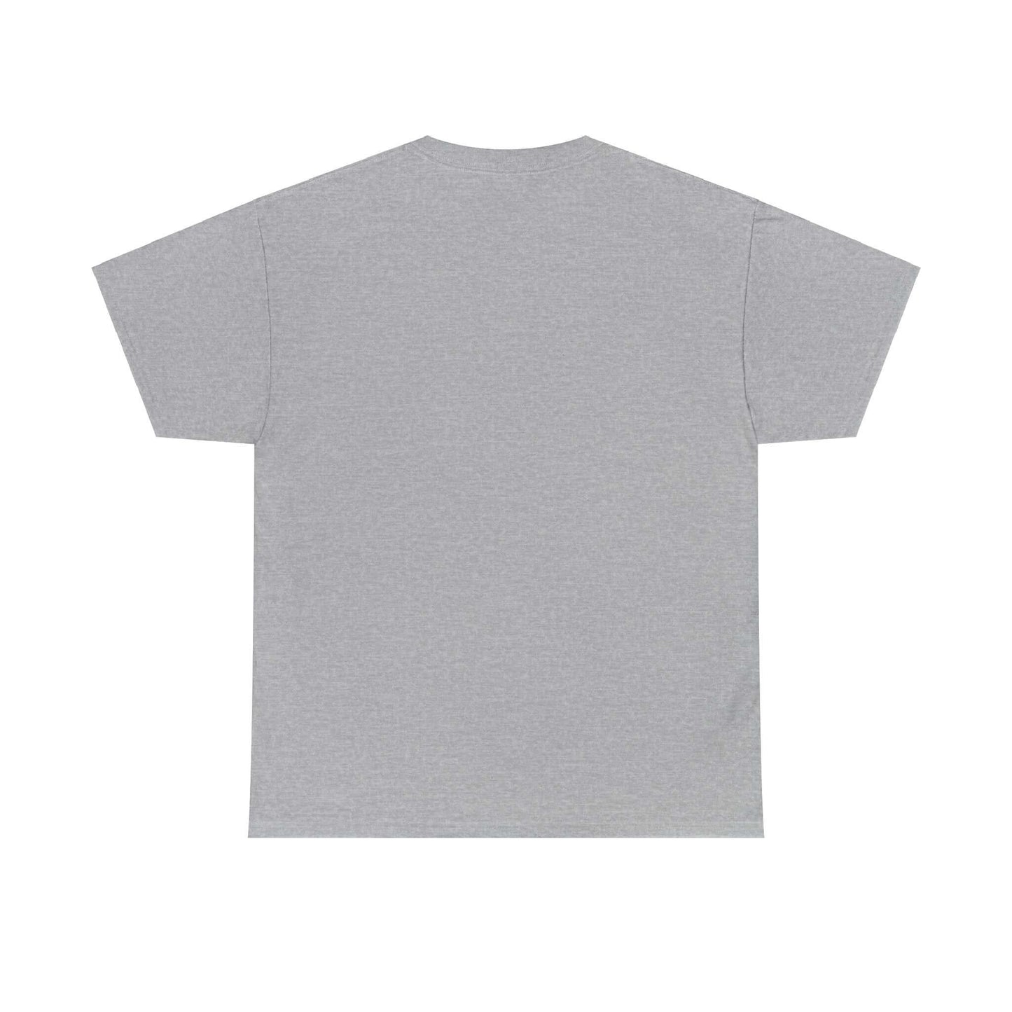 Back view of gray Unisex Rock Guitar T-Shirt, showcasing soft and durable cotton fabric perfect for music enthusiasts.