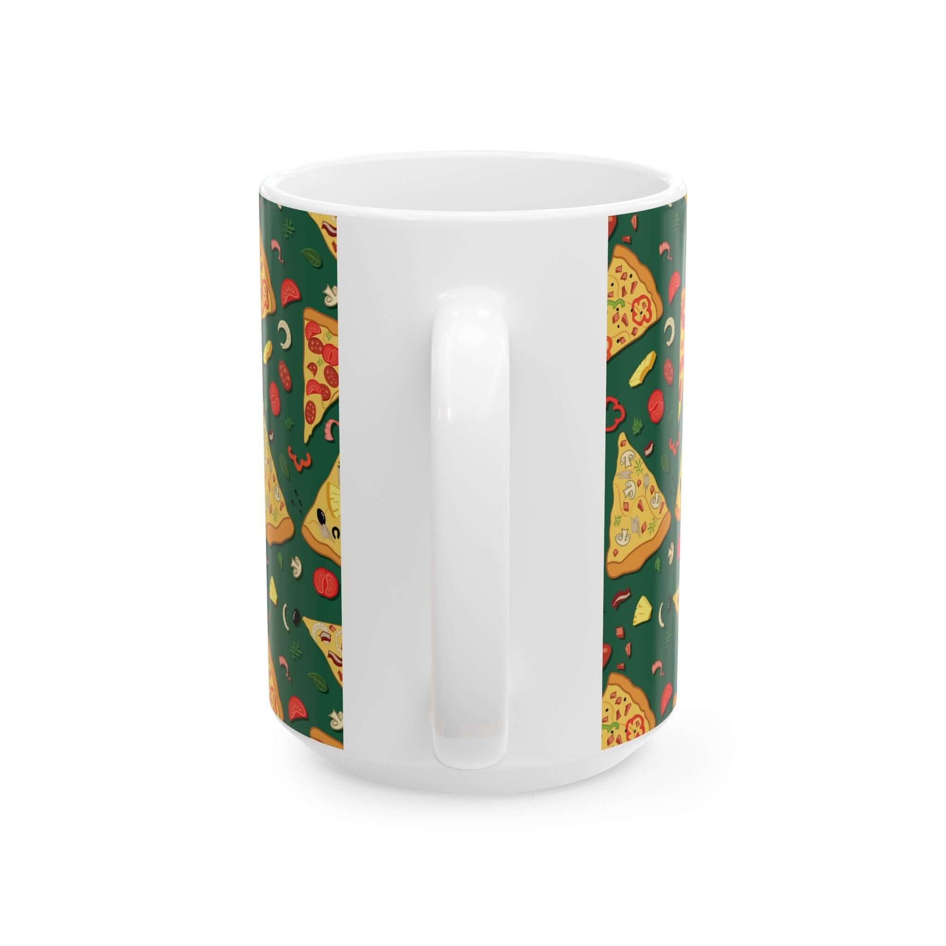 Pizza MugIntroducing the Pizza Mug: the ultimate combination of a classic Italian dish and your morning coffee! Crafted with high-quality materials, this mug is perfect for enjoying your favorite slice while keeping your drink warm. Embrace the unique des