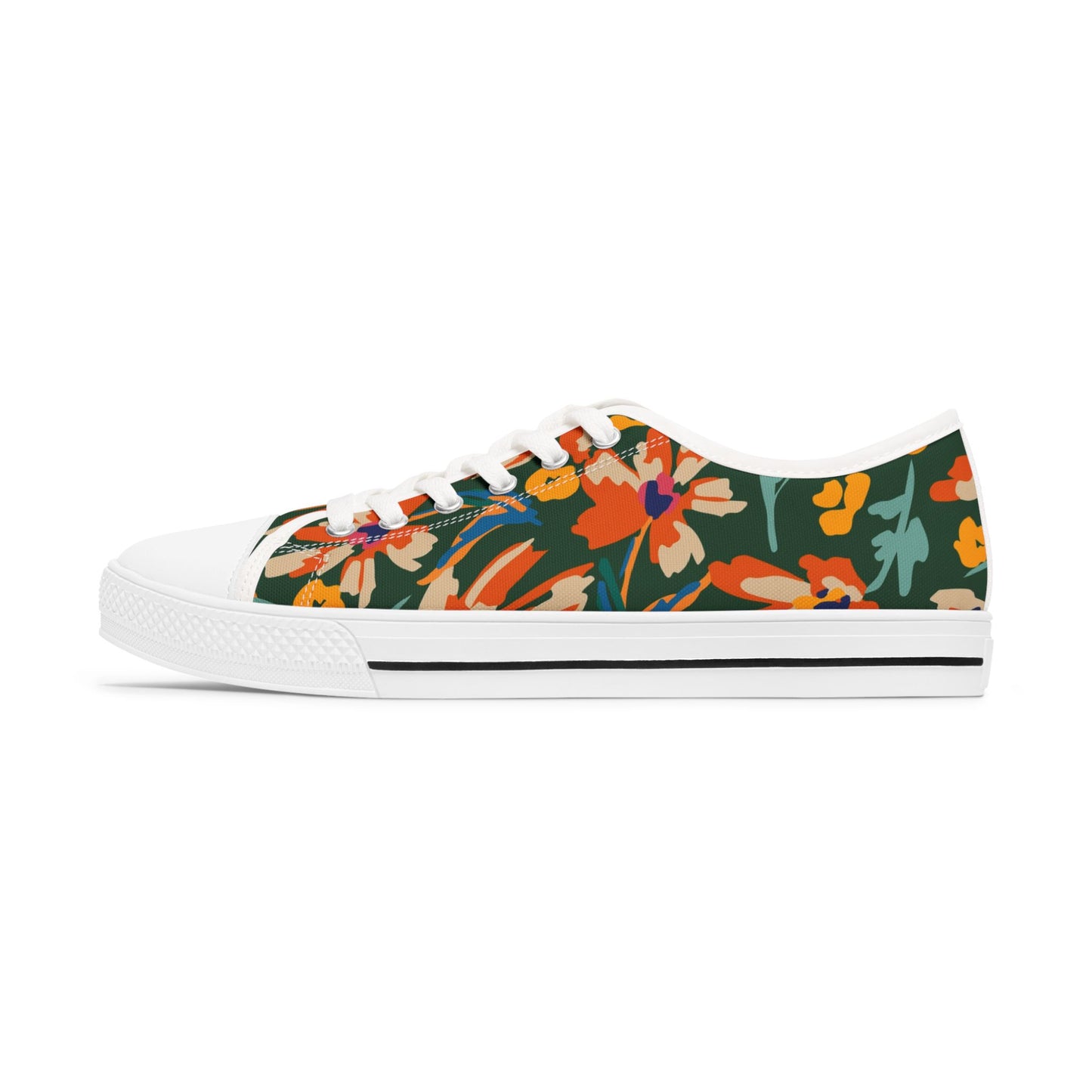 Women's Floral Low Top SneakersIndulge in the luxurious elegance of our Women's Floral Low Top Sneakers. These sneakers feature exquisite floral designs, adding a touch of sophistication to your every step. The low top design allows for effortless style a