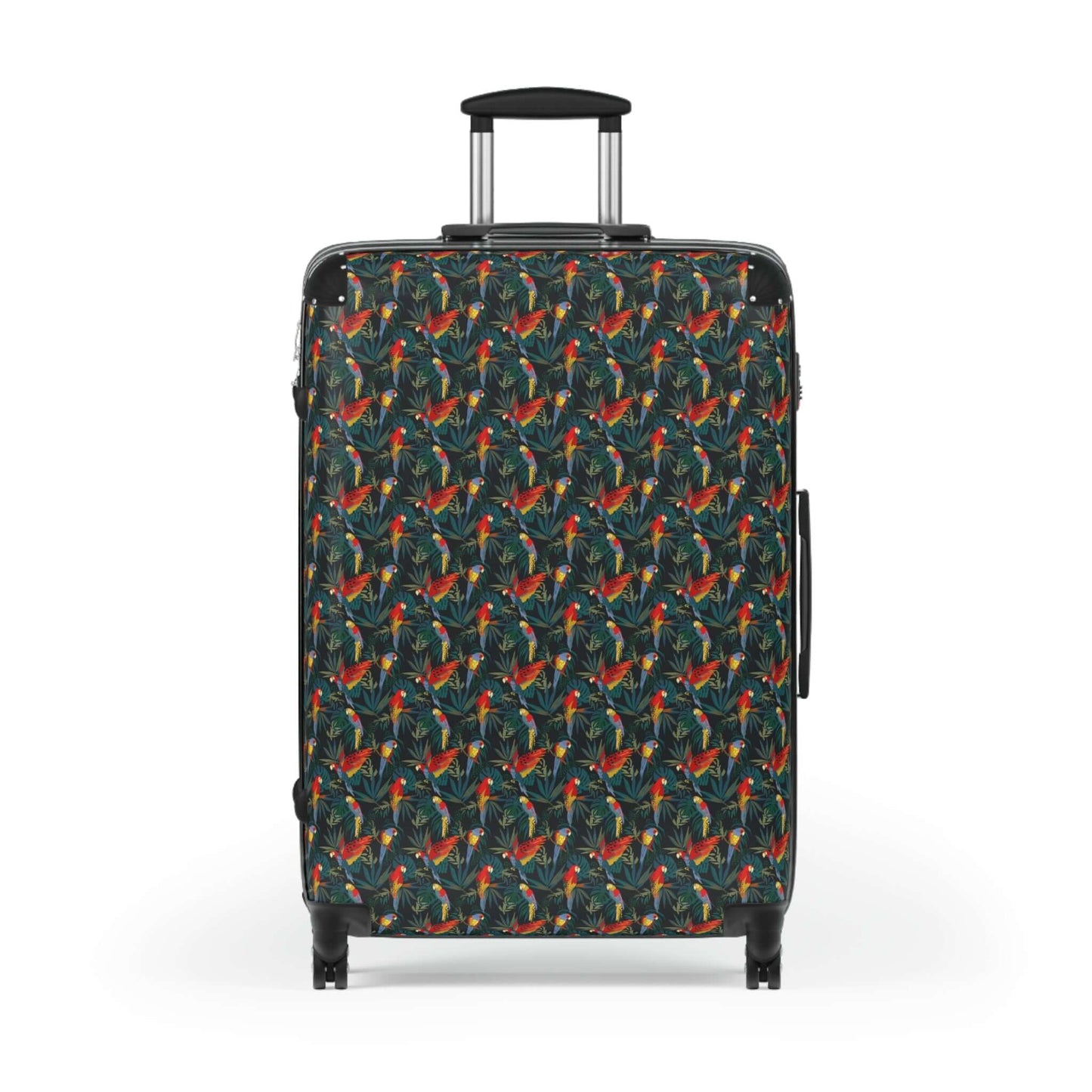 Tropical Parrots SuitcaseTransport your belongings in style with our Tropical Parrots Suitcase. This vibrant and eye-catching suitcase features a beautiful parrot design that is sure to turn heads. With its durable and spacious interior, you can travel wi