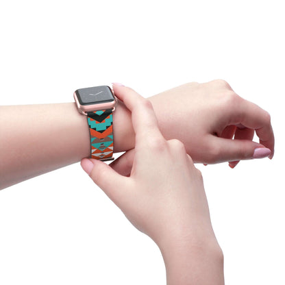 Navajo Pattern Apple Watch BandIntroducing the Navajo Pattern Apple Watch Band! Enjoy the unique design and comfortable fit of this dewcrip band. Show off your style and stand out from the crowd with this one-of-a-kind accessory. Perfect for any fashion-f