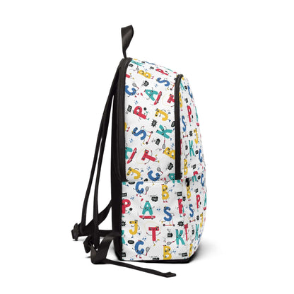 Children`s Happy Letters BackpackThis simple and fashionable backpack is great for school as well as outdoor traveling. Perfect for holding a laptop and many books. Padded back panel and adjustable shoulder straps offer extra comfort and easy carrying, th