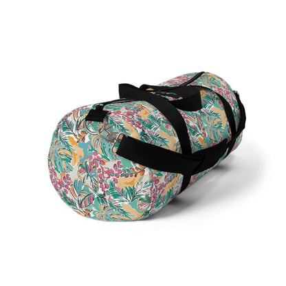 Vibrant Flowers Duffel BagIndulge in luxurious travel with our Vibrant Flowers Duffel Bag. Adorned with a striking floral design, this duffel bag is not only visually stunning but also highly functional. Its spacious interior allows for easy organization