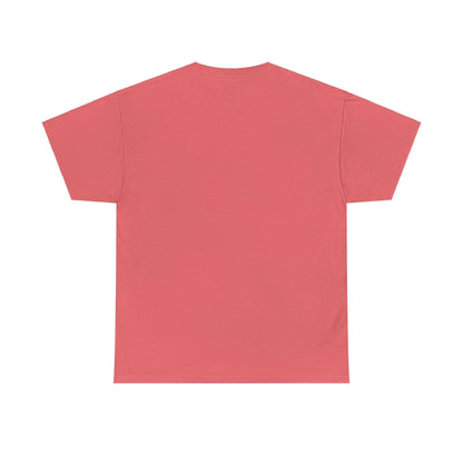 Coral pink New York Art T-Shirt made with sustainable cotton, showcasing the back view of the stylish unisex design.