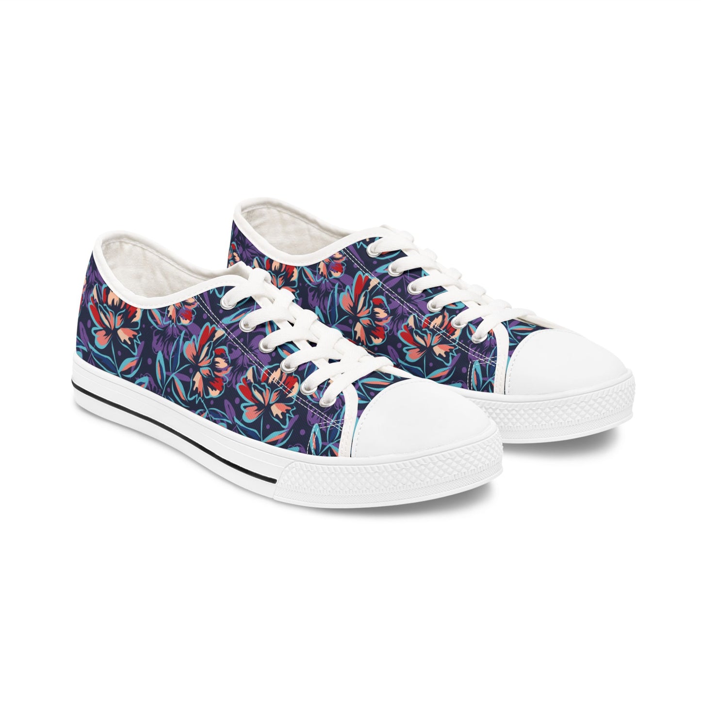 Women's Green Floral Low Top SneakersStep into spring with our luxurious Women's Green Floral Low Top Sneakers. These sneakers feature a beautiful floral design, perfect for adding a touch of elegance to any outfit. The low top design offers both style an