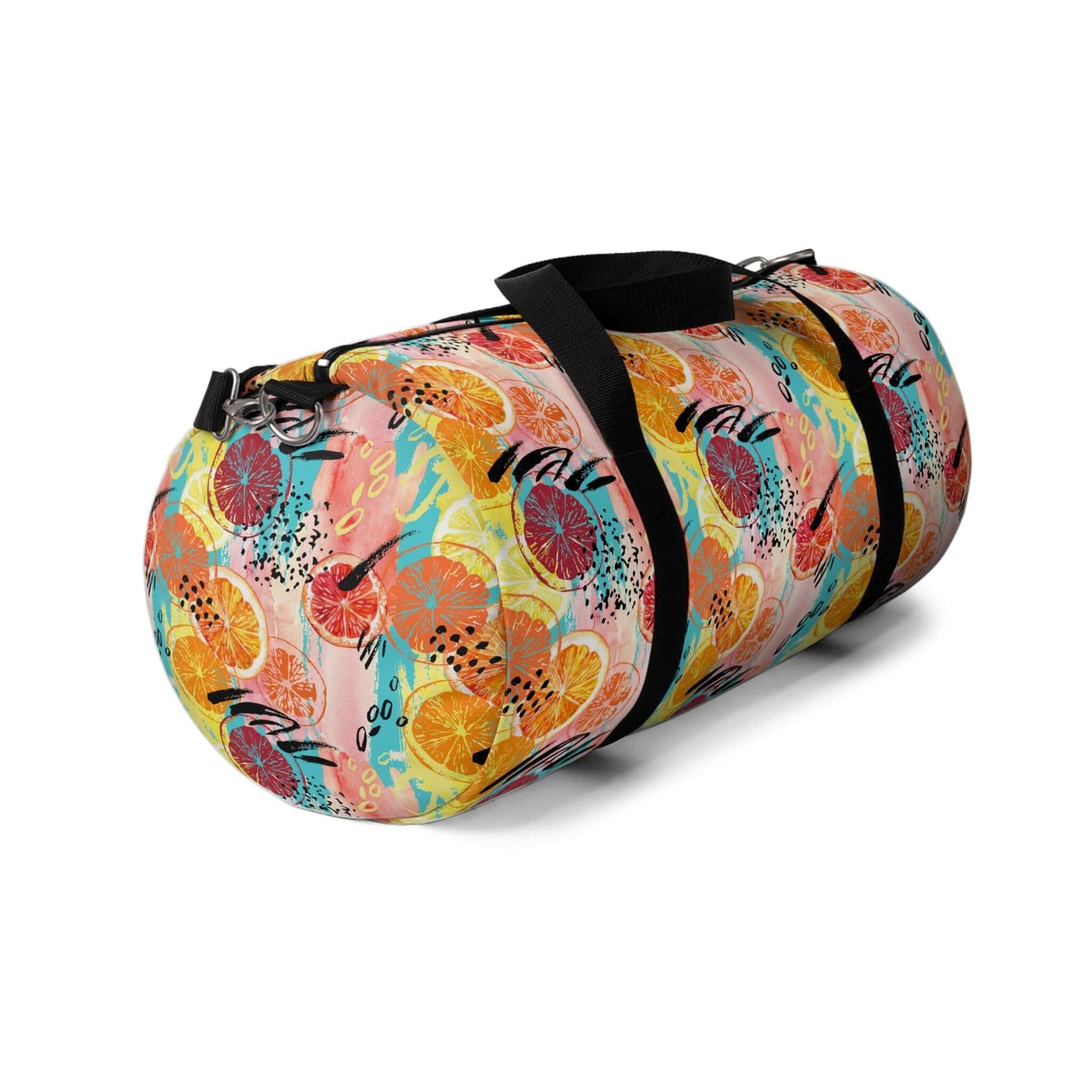 Watercolour Fruits Duffel BagThis Watercolour Fruits Duffel Bag features a vibrant watercolour design of various fruits. Made with durable materials, it's perfect for carrying all your essentials while on the go. Stay organized with multiple pockets and e