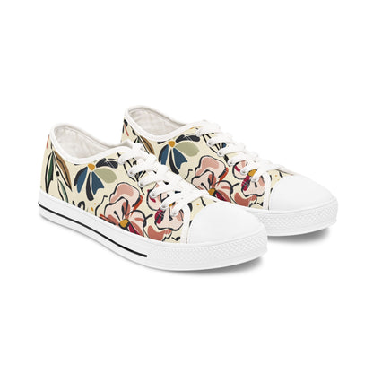 Women's Abstract Flowers Low Top SneakersIntroducing our Women's Abstract Flowers Low Top Sneakers, a stunning blend of art and fashion. These luxurious shoes feature an exclusive abstract floral design, making them a unique addition to any wardrobe. With