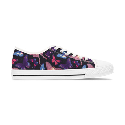 Women's Vivid Butterfly Low Top SneakersElevate your style with our Women's Vivid Butterfly Low Top Sneakers. These eye-catching sneakers feature a delicate butterfly design, adding a touch of elegance to any outfit. With their low top design and comforta