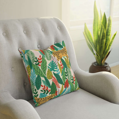 Colourful Leaves CushionIntroducing our latest addition to our luxurious home decor collection: the Colourful Leaves Cushion. Its delicate decri design showcases stunning, vibrant hues that will elevate any room. Embrace elegance and sophistication with t