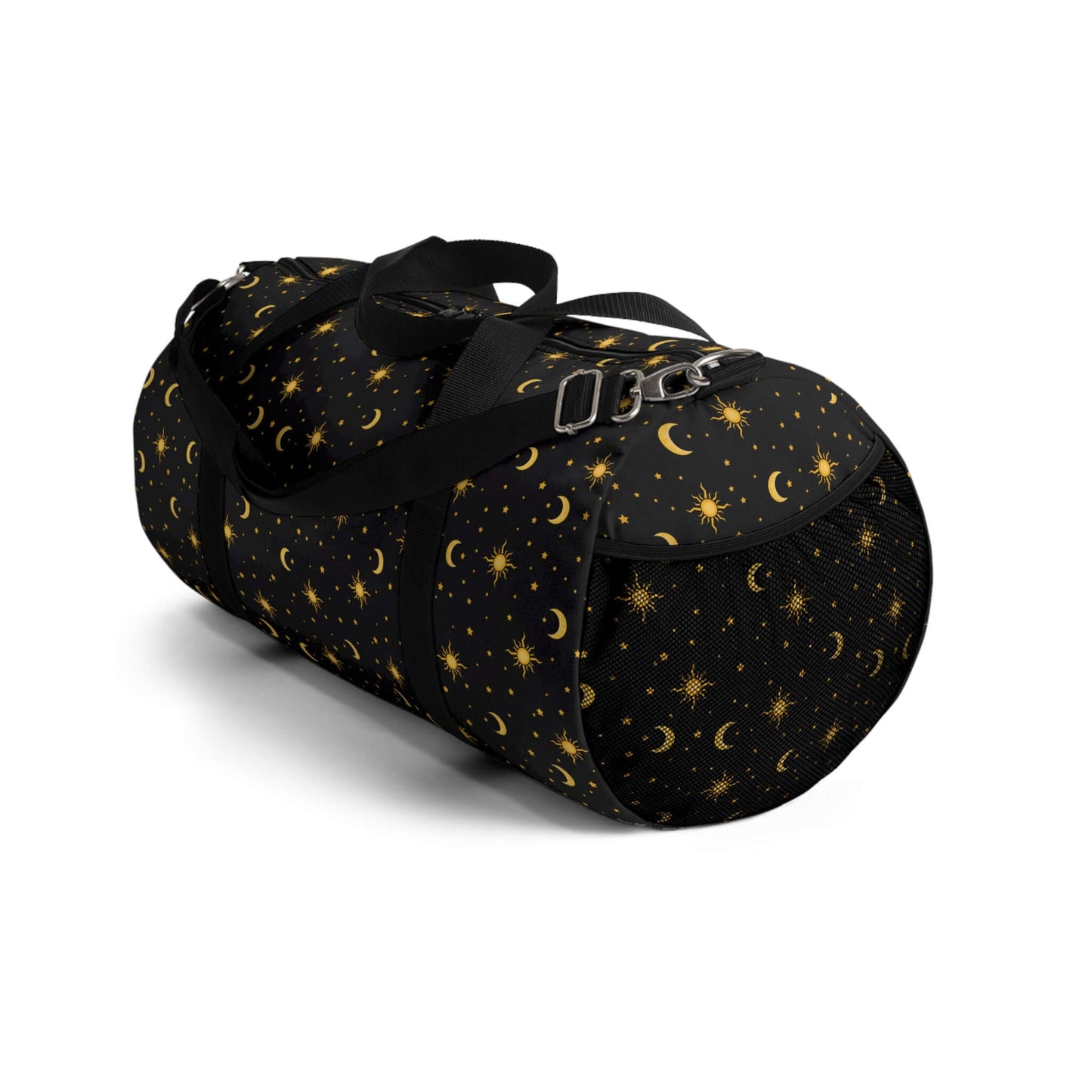 Moon & Stars Duffel BagThis durable duffel bag features a spacious main compartment and multiple pockets for convenient organization. Made with high-quality materials, it is perfect for travel, sports, or everyday use. Keep your belongings secure and orga