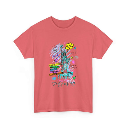 Unisex New York Art T-Shirt with vibrant city-inspired design in sustainable cotton.