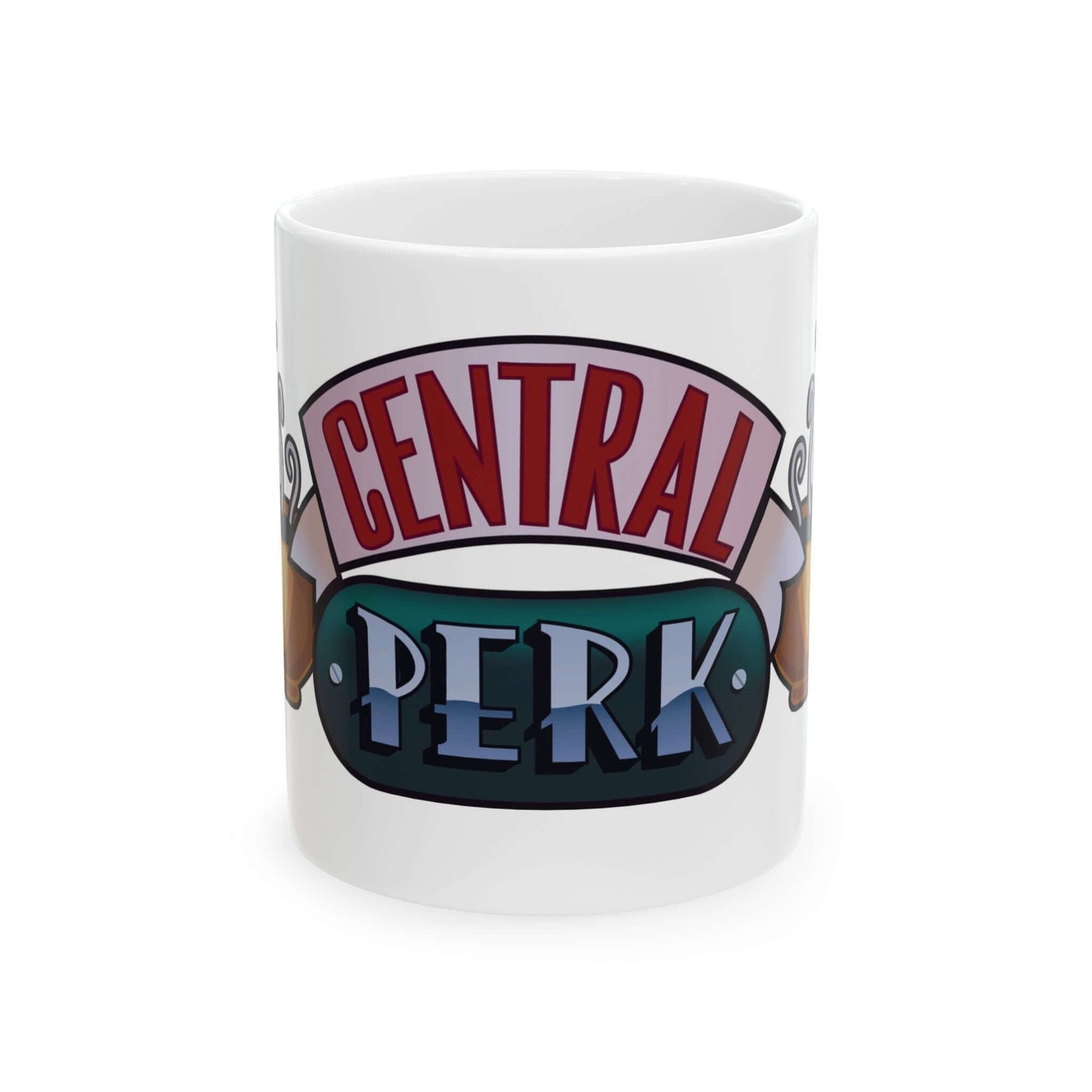 Central Perk MugGet your coffee fix with our Central Perk Mug! Show off your love for the iconic sitcom Friends while sipping on your favorite beverage. Perfect for cozy mornings or binge-watching sessions. Grab yours now and channel your inner coffee-lov