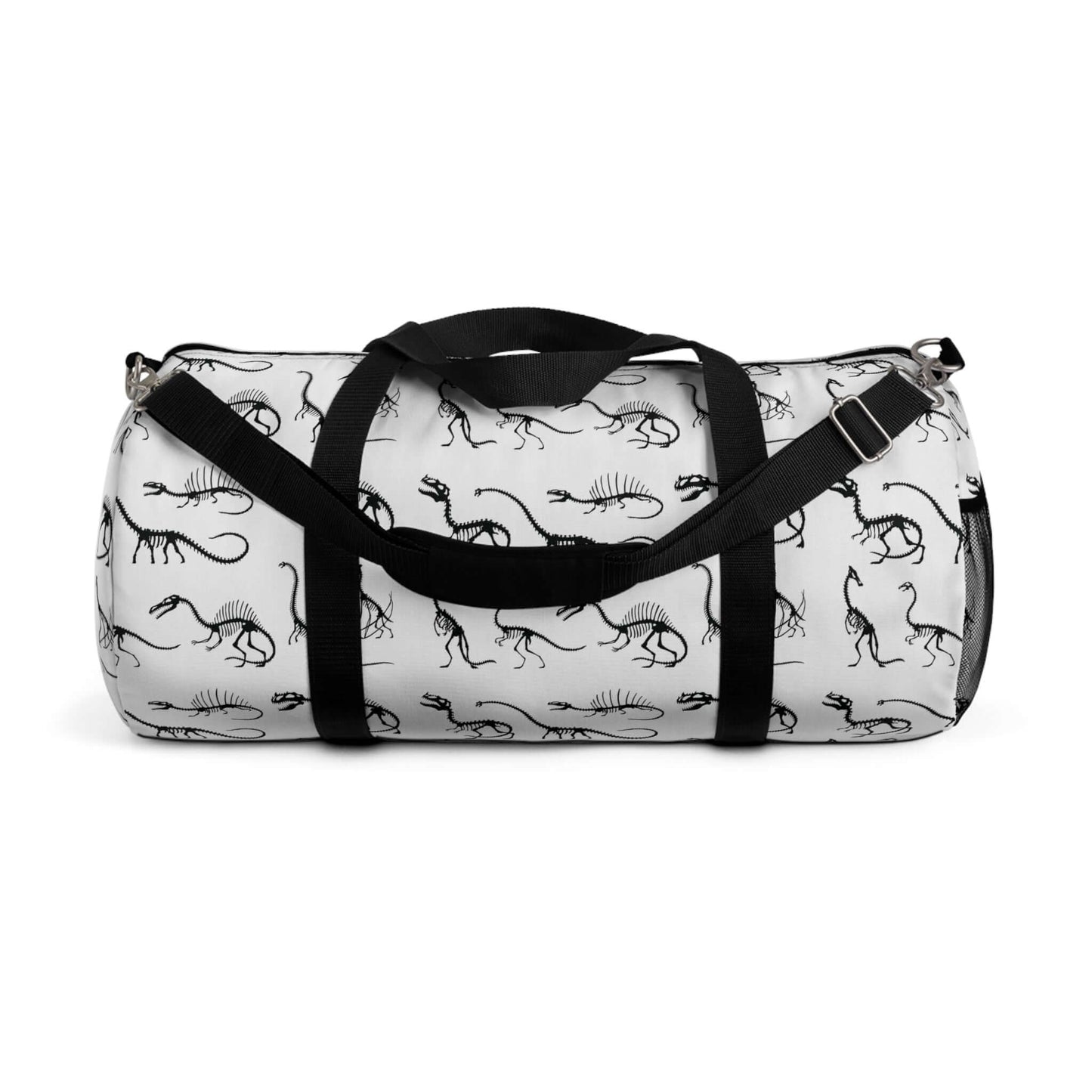 Dinosaur Skeleton Duffel BagUnleash your inner archaeologist with this dino-mite Dinosaur Skeleton Duffel Bag. Perfect for fossil hunts and overnight trips, this bag is made with durable materials and plenty of pockets for all your prehistoric possessions