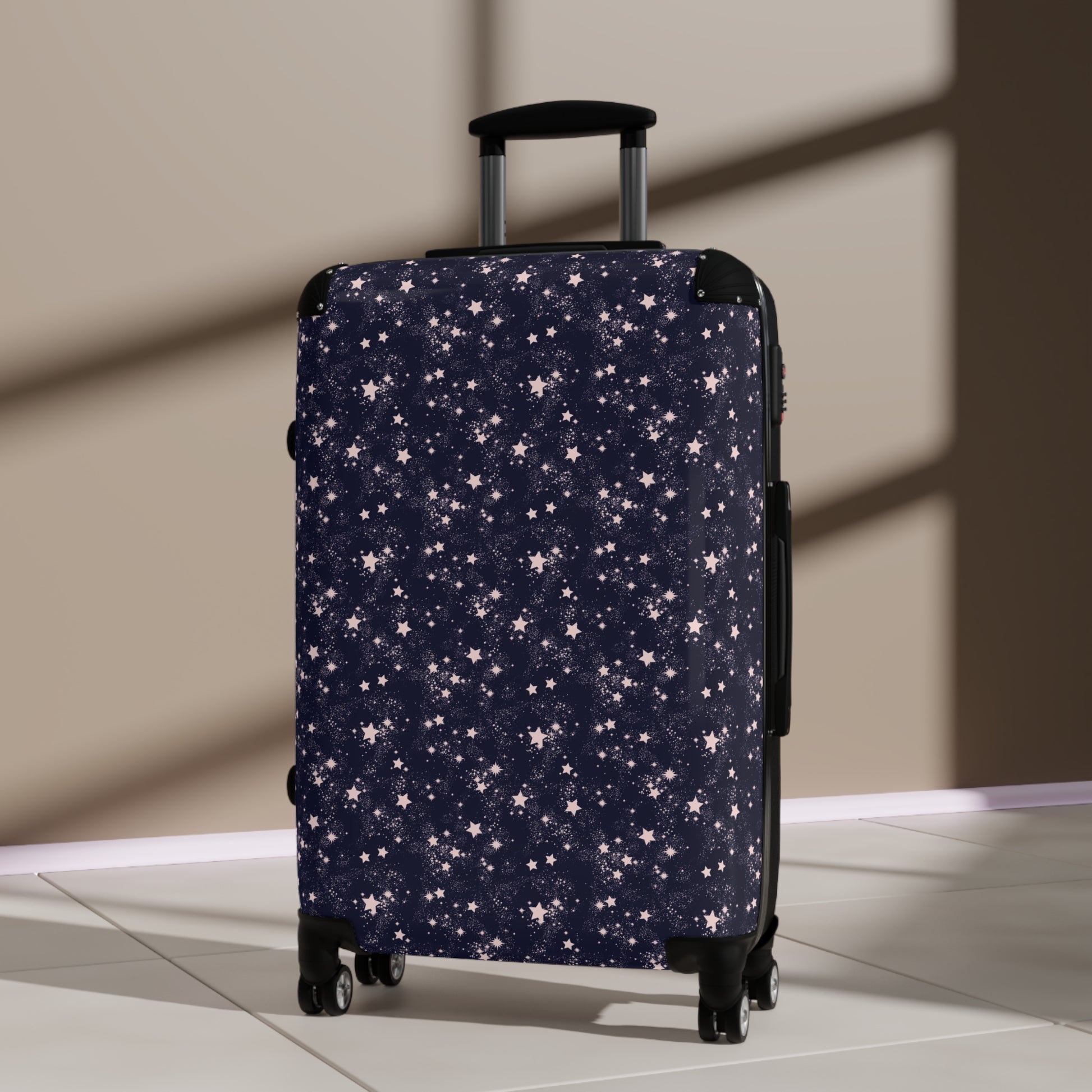 Space Galaxy SuitcasePack your bags and blast off on your next adventure with our Space Galaxy Suitcase! This sleek and sturdy luggage features a stunning galactic design that will make you stand out from the crowd. With its durable construction and spaci