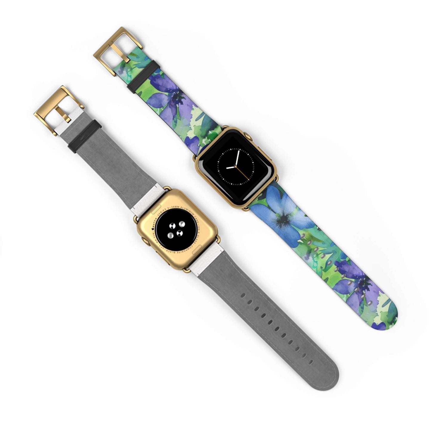 Blue Flower Apple Watch BandTransform your Apple Watch into a work of art with our Blue Flower Band. Its delicate hand-painted design is crafted with luxurious attention to detail. Elevate your style with this unique and elegant band, perfect for any occa