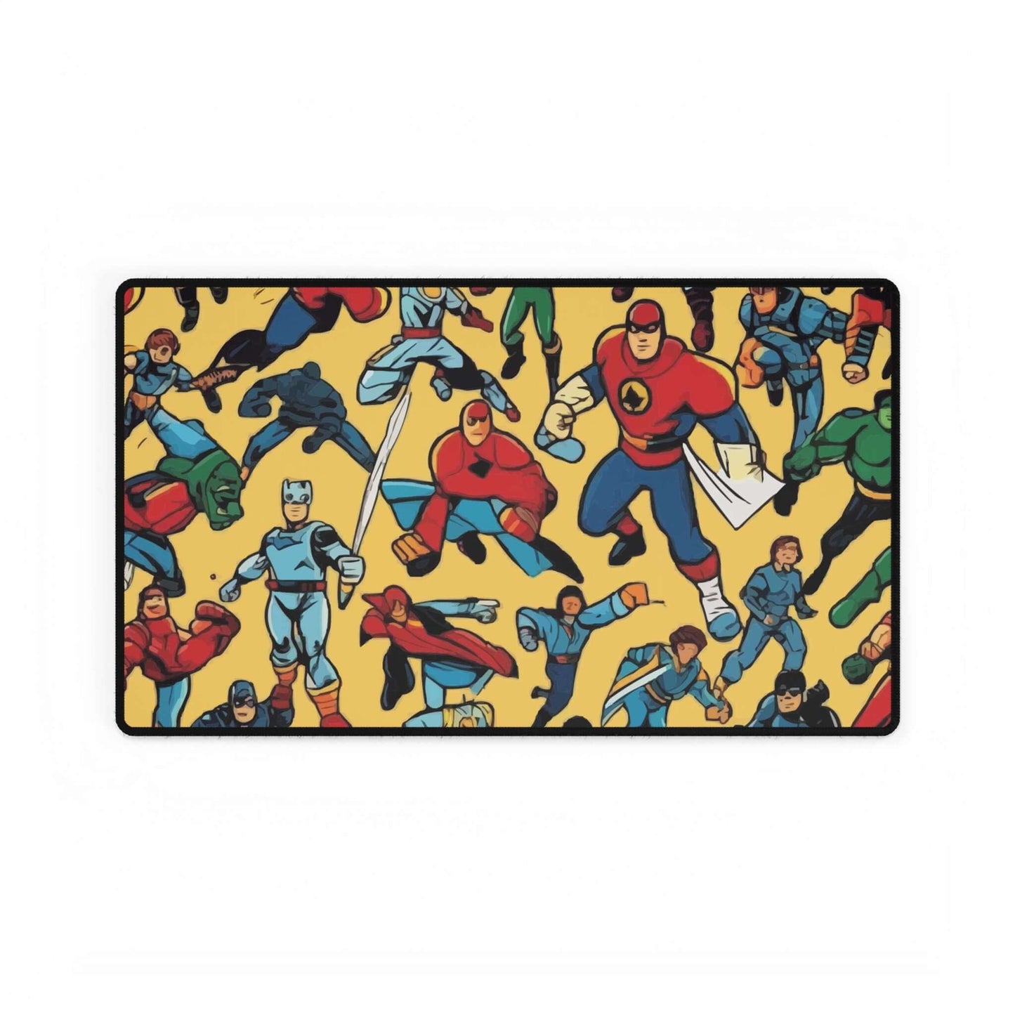 Action Hero Desk MatTransform your boring desk into an action-packed workspace with the Action Hero Desk Mat. This quirky and fun desk mat will not only protect your desk from scratches and spills, but it will also add a touch of personality to your offic