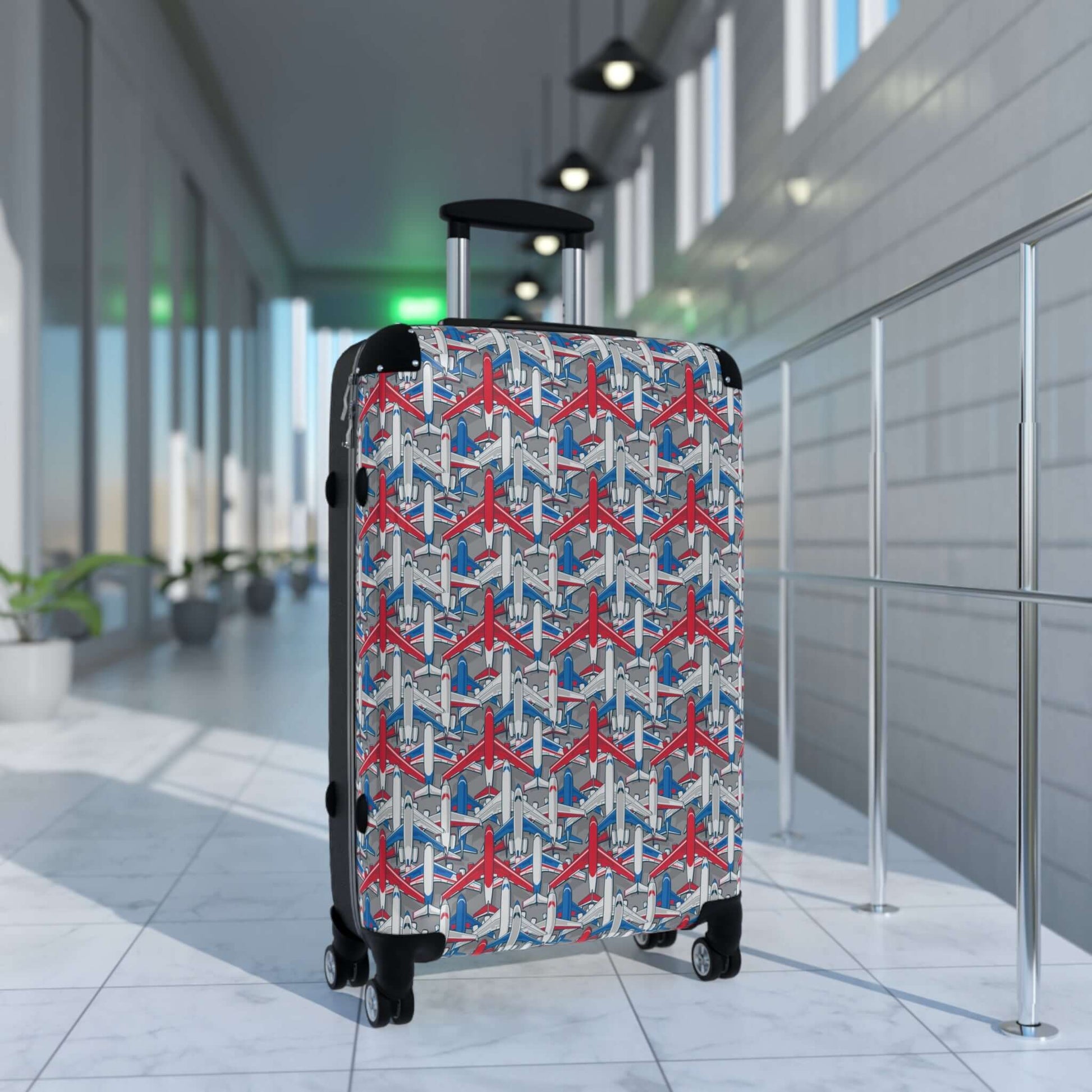 Aeroplanes SuitcaseIntroducing the Aeroplanes Suitcase, perfect for all your travel needs. With a sleek and sturdy design, this suitcase is made from durable materials for long-lasting use. The spacious interior and multiple compartments make packing and