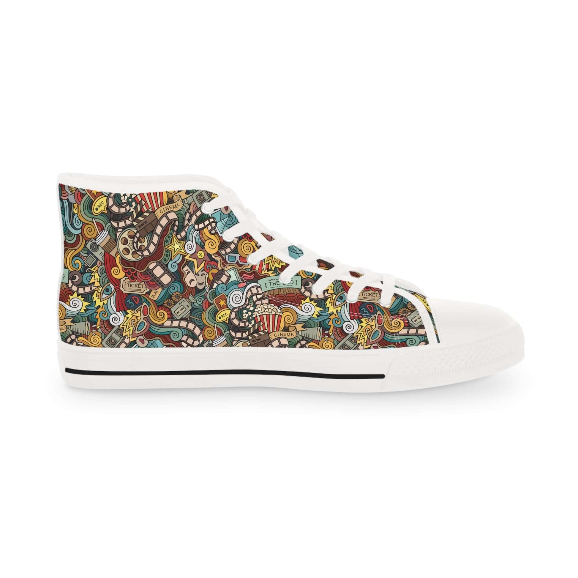 Men's Cartoon Doodle High Top SneakersStep into style with these playful Men's Cartoon Doodle High Top Sneakers! The fun doodle design will bring out your inner kid while the high top style keeps you looking cool. With comfort and personality, these sneak