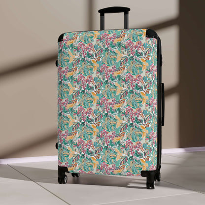 Vibrant Flowers SuitcaseEmbrace elegance and sophistication with our Vibrant Flowers Suitcase. Featuring a stunning floral design, this suitcase is not only aesthetically pleasing but also highly functional. Built with durable materials, it offers ample s