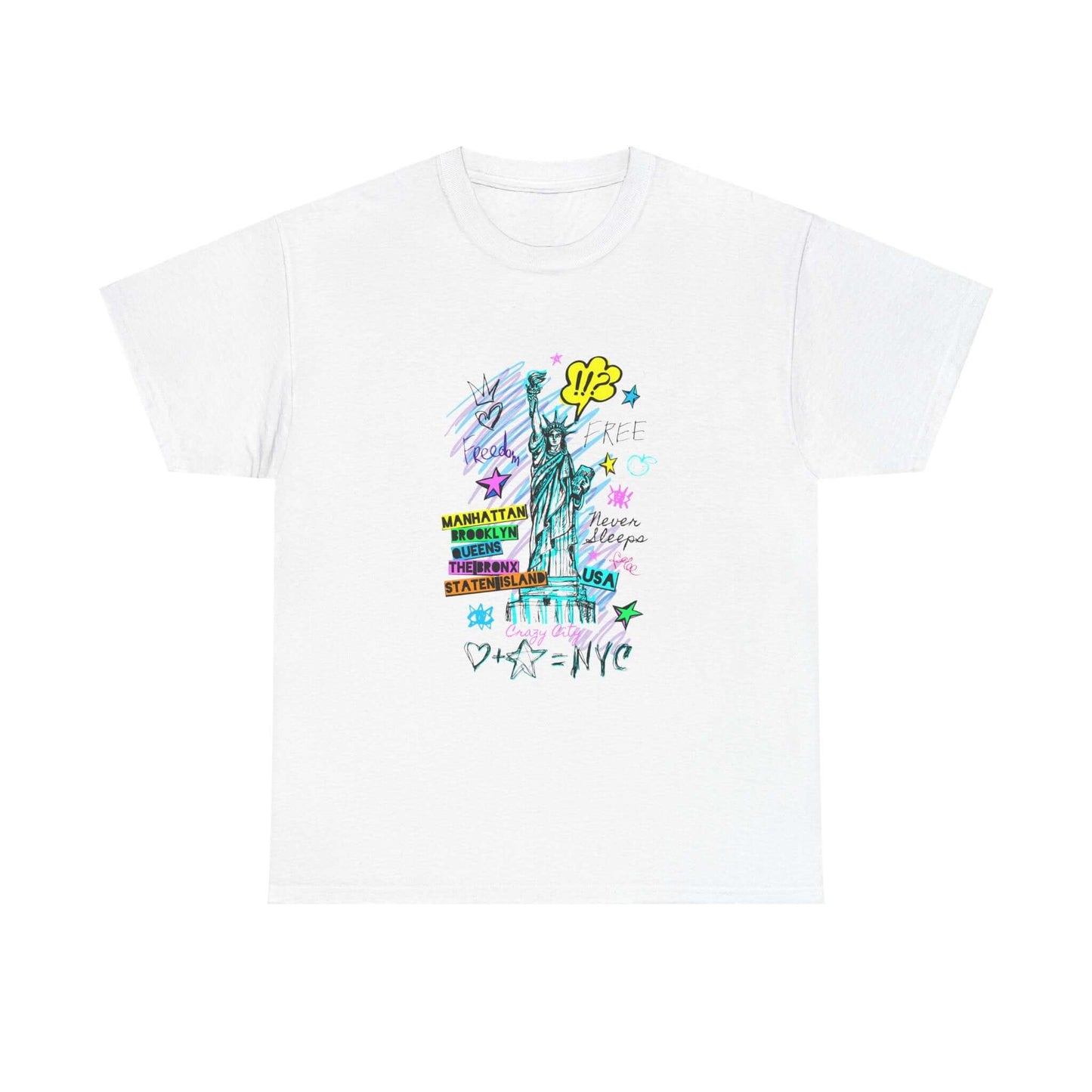 Unisex New York Art T-Shirt featuring vibrant NYC-inspired designs, crafted from sustainable cotton.