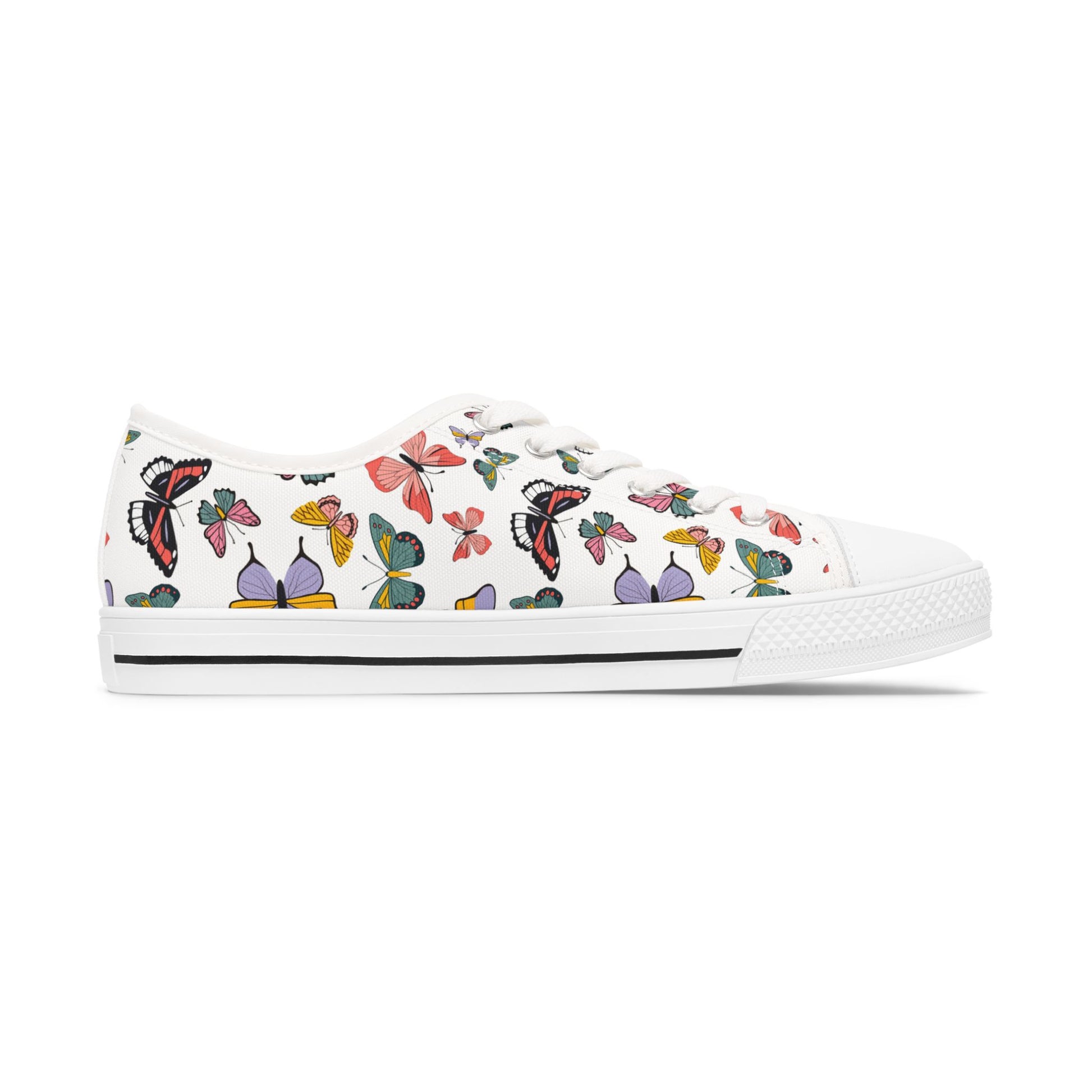 Women's Butterfly Low Top SneakersCrafted from premium materials, our Women's Butterfly Low Top Sneakers are a must-have for any fashion-forward individual. These elegant and sophisticated sneakers feature a unique butterfly design, adding a touch of art