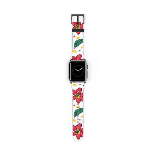 Floral Poinsettia Apple  Watch Band - Nexware Designs 
