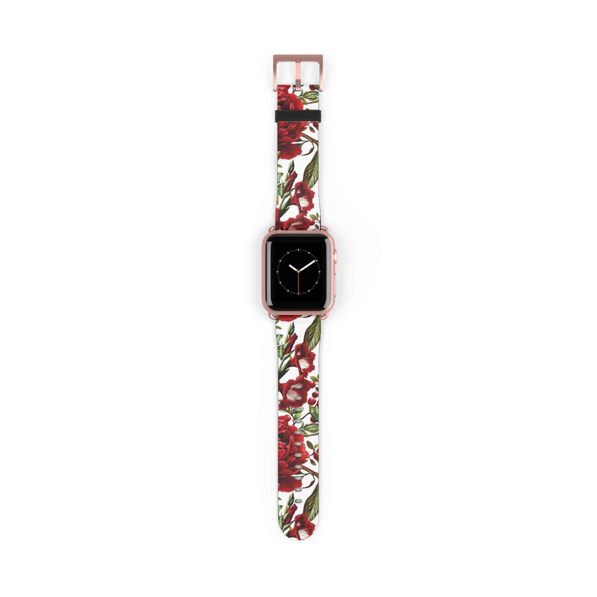 Pomegranate & Red Flowers Apple Watch Band - Nexware Designs 