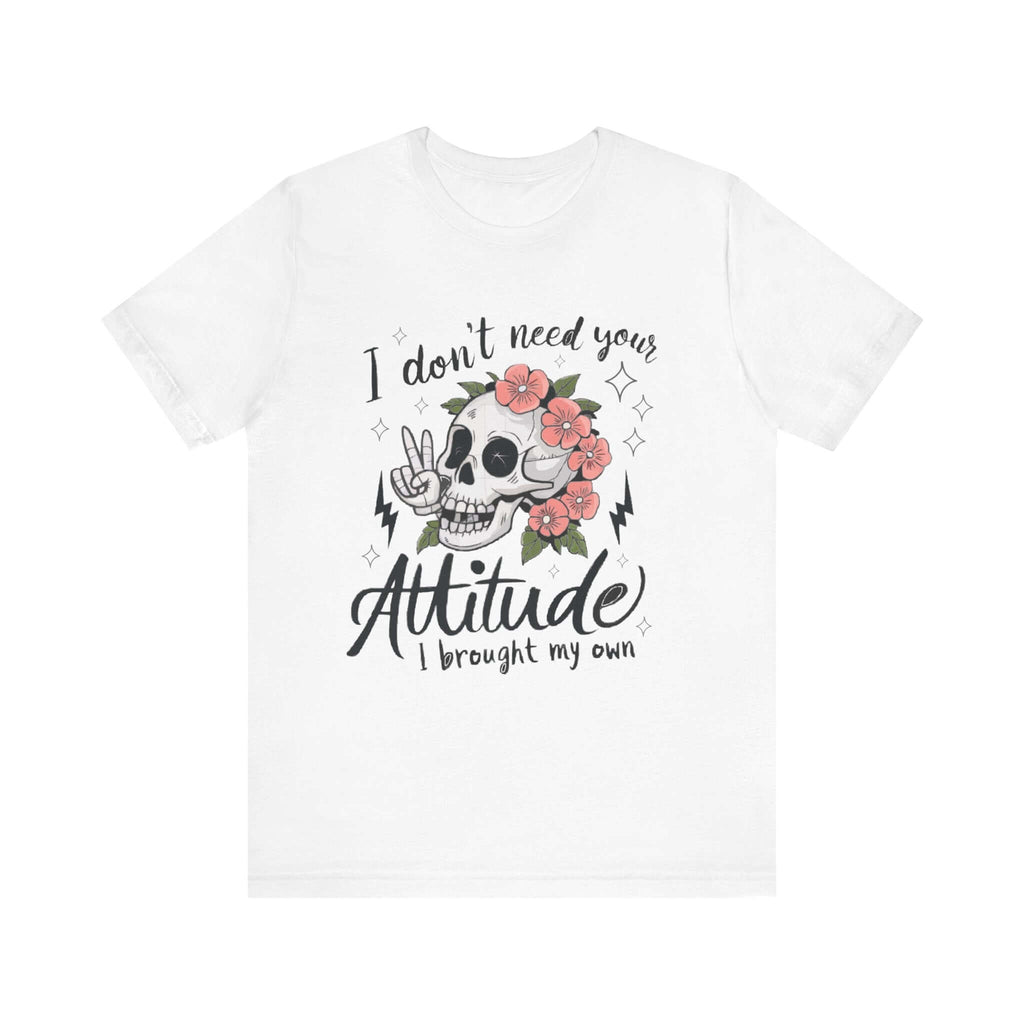 Women`s Attitude Floral Skull Tee  