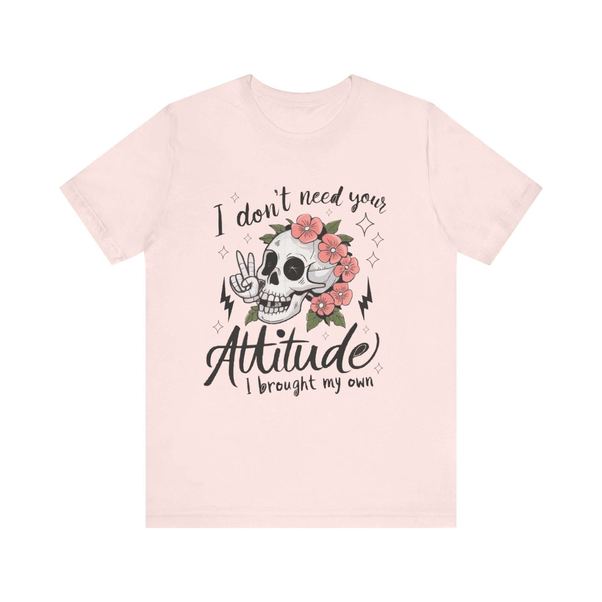 Women`s Attitude Floral Skull Tee  