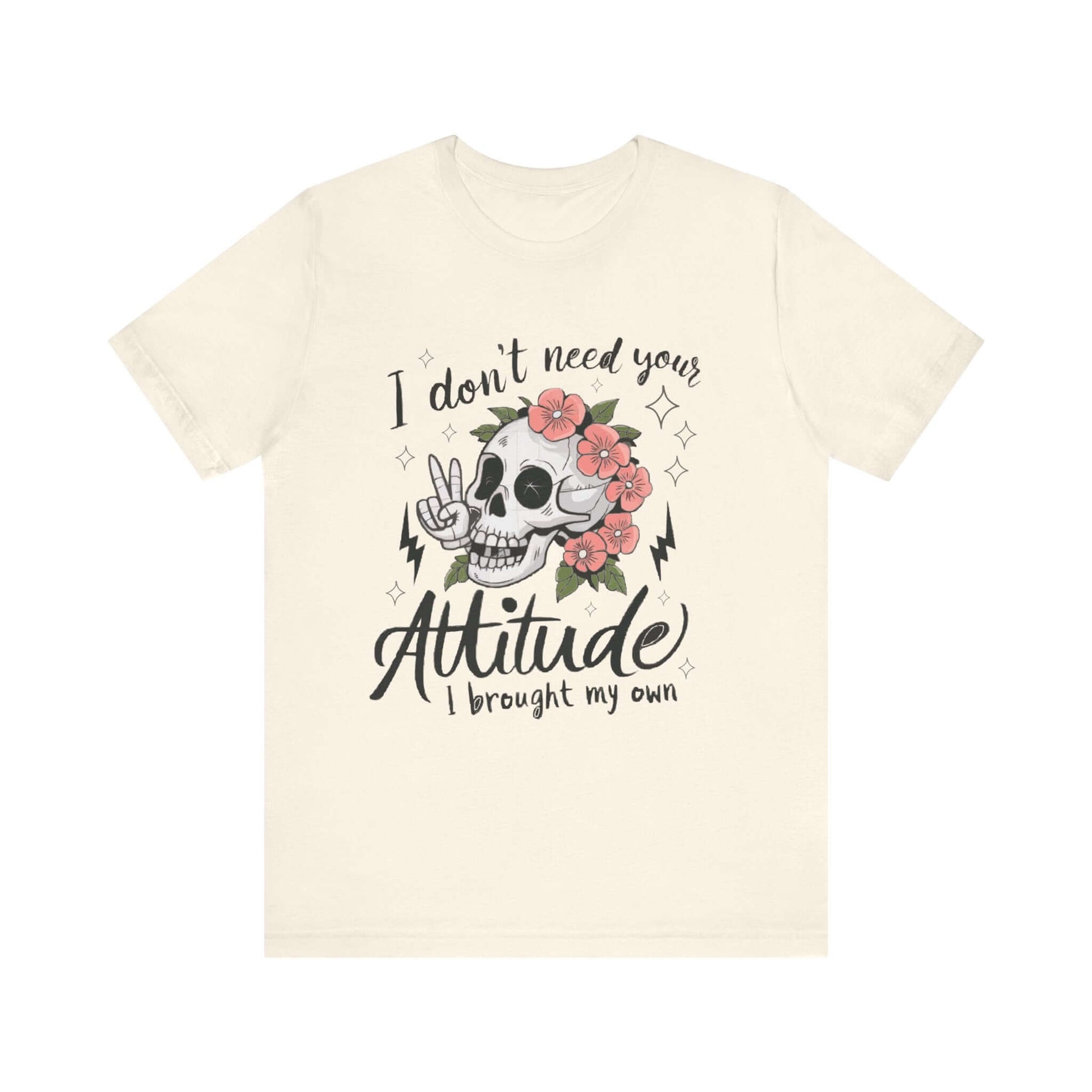 Women`s Attitude Floral Skull Tee  