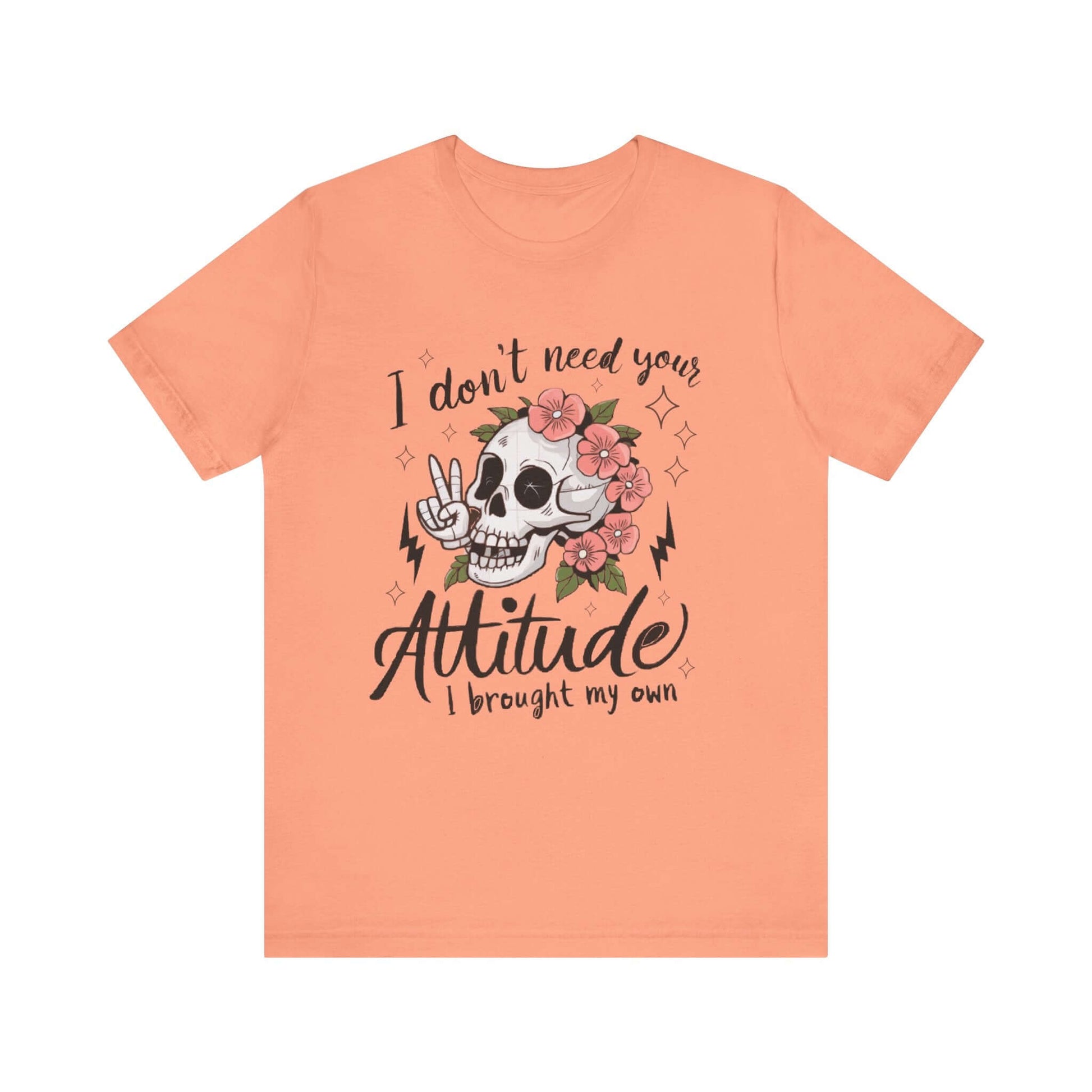Women`s Attitude Floral Skull Tee  