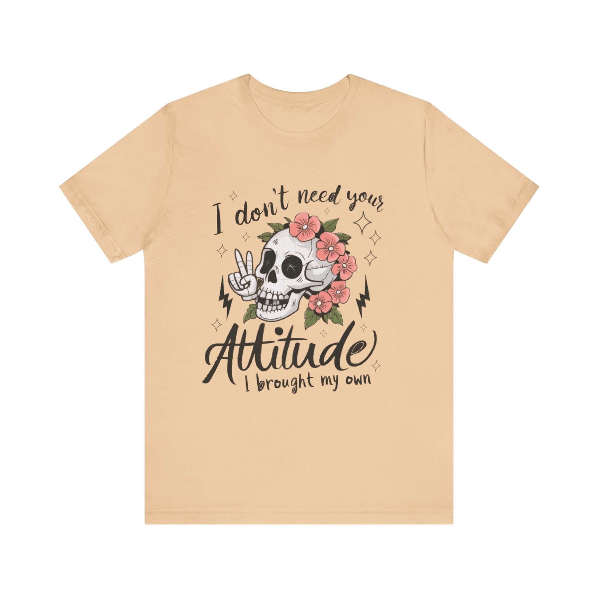 Women`s Attitude Floral Skull Tee  