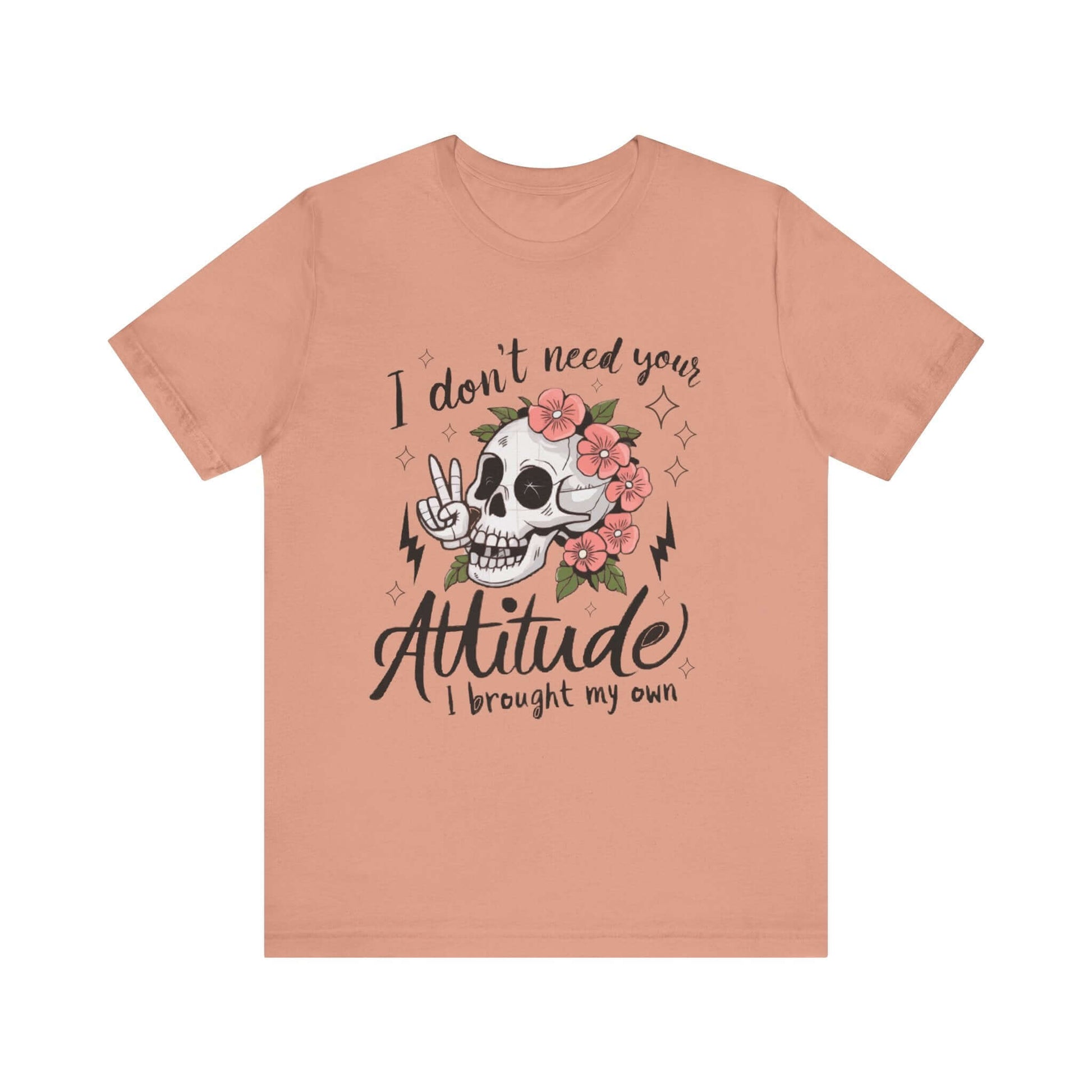 Women`s Attitude Floral Skull Tee  