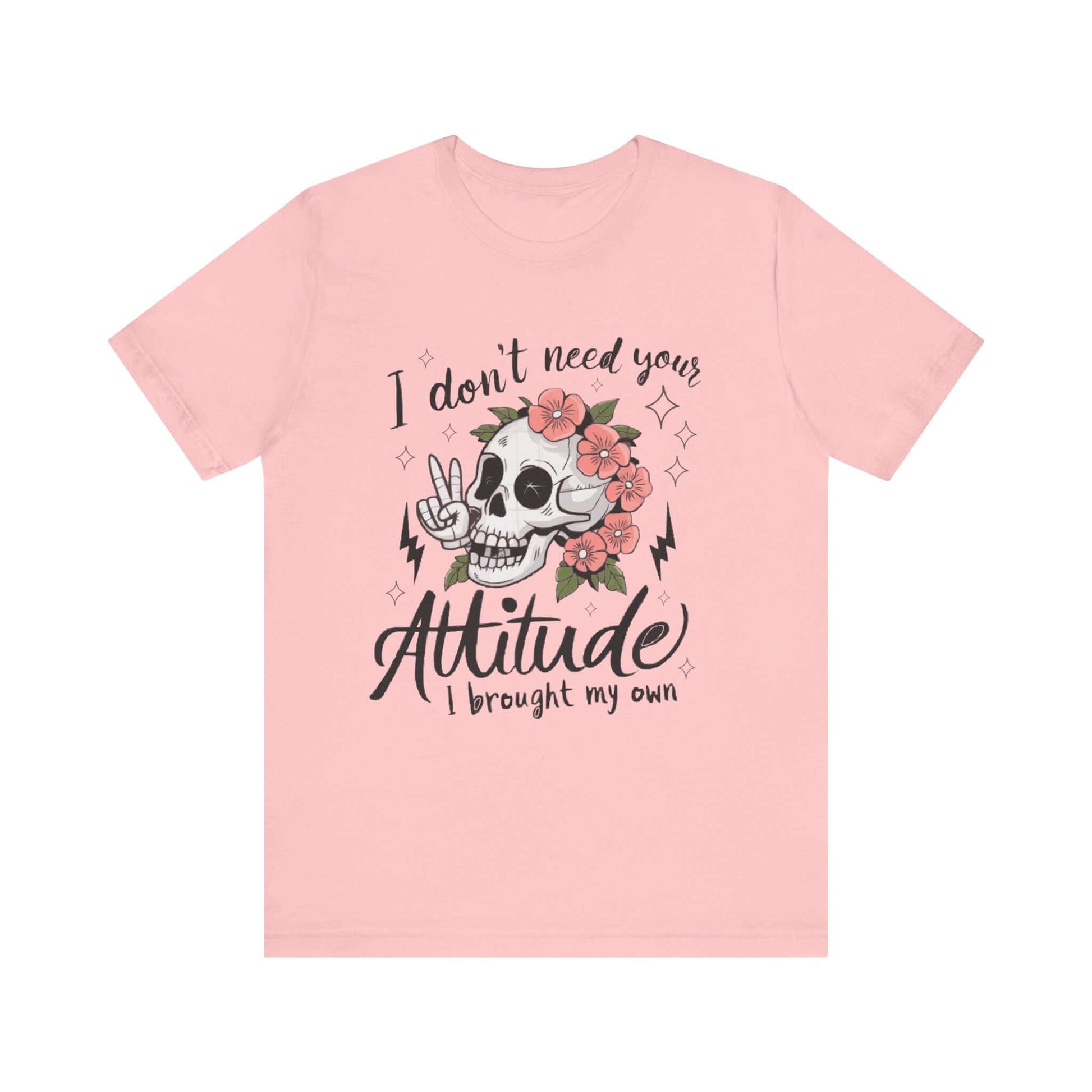 Women`s Attitude Floral Skull Tee  